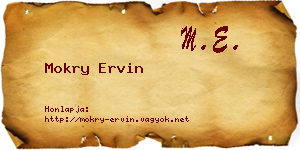 Mokry Ervin névjegykártya